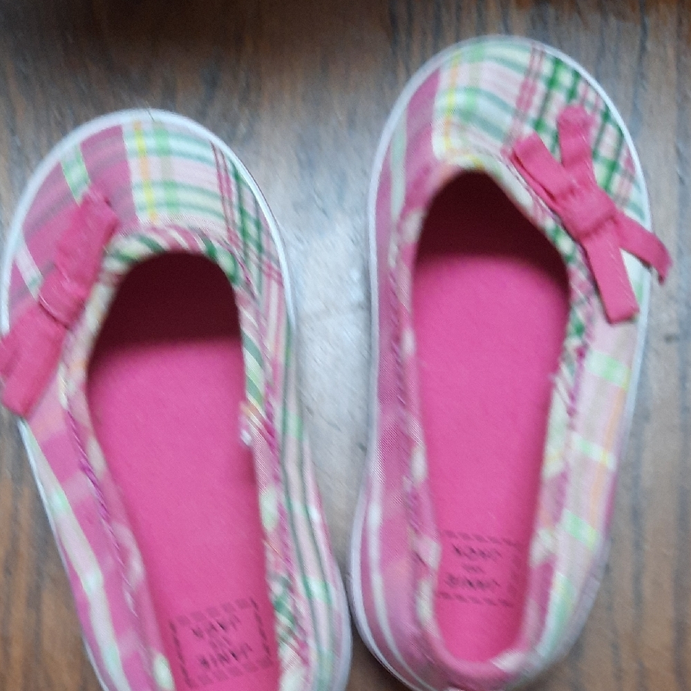Plaid Pink Kids Shoes with Bow